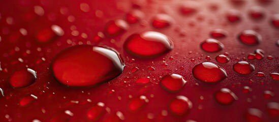 Aufkleber - Water droplets on a red glass Copy Space