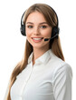 © Rawpixel.com - PNG A caucasian woman call center agent headset background customer.