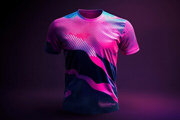 Fabric textile design for Sport t-shirt, Soccer jersey mockup for football club. uniform front view. generative ai