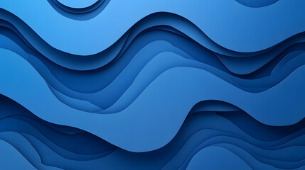 Wall Mural - a blue wave with paper cutouts