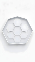 Wall Mural - abstract hexagon geometry background - 3d render design isolated with white highlights, png