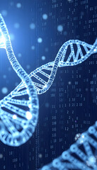 Wall Mural - abstract digital background. science background. big data digital code, data transmission and dna bi