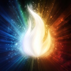 Canvas Print - Fire Flame with Starburst Background