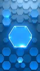 Wall Mural - abstract hexagon geometric white blue pattern medical background isolated with white highlights, png