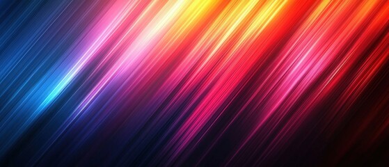 Wall Mural - Abstract Diagonal Pattern of Brightly Colored Lines on a Dark Background