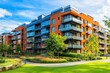 © Fathor - New modern block of flats in green area. residential apartment with flat buildings exterior. luxury house complex. Part of City Real estate property, condo architecture.generative ai
