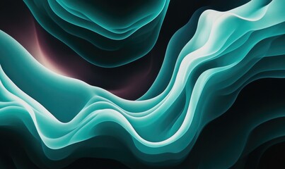 Wall Mural - A blue and purple wave with a black background