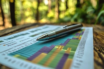 Aufkleber - Silver Pen on a Colorful Graph Paper on Wooden Surface