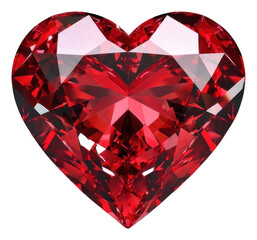 Wall Mural - PNG An isolated close up red heart shape diamond ring gemstone heart-shaped accessories.