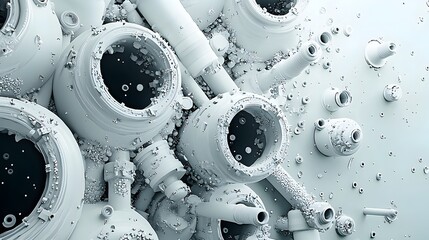 Poster - Close up shot showcasing the smooth internal surfaces of PVC pipes designed to minimize friction and enhance the efficiency of infrastructure systems such as plumbing ventilation and cable networks