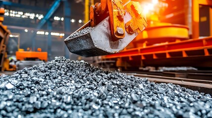 Poster - Cutting edge technology refining raw aluminum ore for efficient and innovative industrial production  Modern machinery and automation streamlining the metalworking process