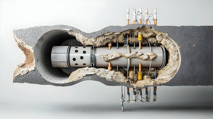 Poster - Detailed Cross Section of an Underground Sewer Drainage Pipeline Network Infrastructure System Using PVC Pipes for Wastewater and Sanitation Services in an Urban Environment