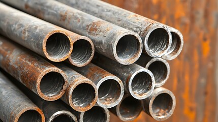 Poster - Aluminum pipes arranged in an intricate pattern essential components of industrial cooling and HVAC systems