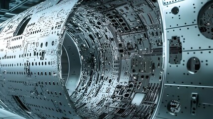 Aufkleber - Detailed cross section view of aluminum alloy material used in aerospace engineering and construction industry  The image showcases the intricate interior structure patterns