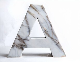 Marble letter A on white background