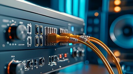 Poster - Intricate web of cables and connectors powering the latest smart TV technology enabling seamless multimedia experiences in modern households