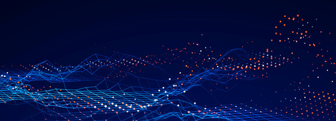 Fototapete - Big Data visualization. Data technology illustration. Science background. 3D