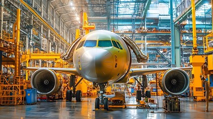 Poster - Seamless aluminum sheets meticulously prepared for aviation manufacturing processes