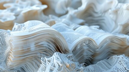 Wall Mural - abstract textured landscape formed by folded pages