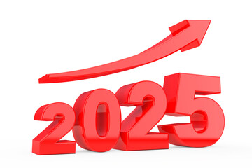 Aufkleber - Progress Arrow in New 2025 Year Sign. 3d Rendering