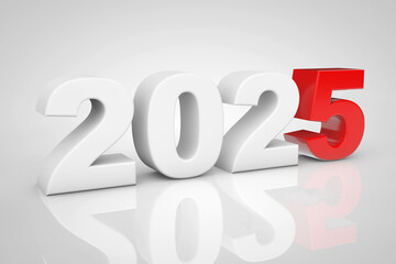 Poster - New Year 2025 3d Sign. 3d Rendering