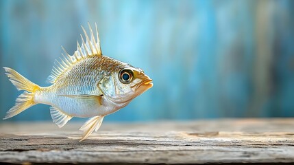 Wall Mural - Vibrant John Dory Fish with Its Distinctive Spread Fins Swimming Naturally in Captivating Underwater Seascape with Aquatic Plants and Marine Life