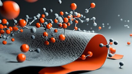 Leinwandbilder - Visualization of an electron moving freely through the lattice structure of a graphene sheet showcasing the material s unique atomic and electronic properties