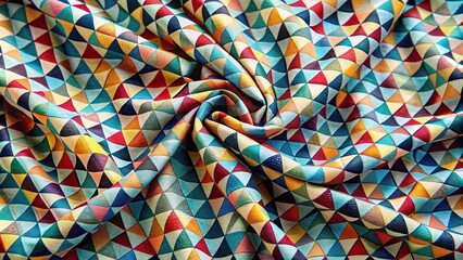 Folded geometric print fabric