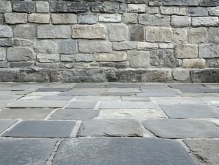 Poster - HighResolution Stone Pavement Texture with AgeOld Gray Bricks for Authentic Outdoor Scenes : Generative AI