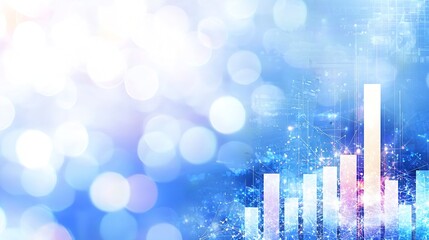 Poster - Abstract Light Bokeh with Financial Bar Chart on Futuristic Background : Generative AI