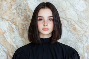 Canvas Print - portrait of a young woman with dark hair