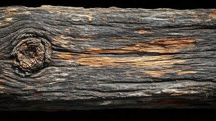 Poster - Weathered Timber Log Texture with Natural Knots and Cracks for Creative Design : Generative AI