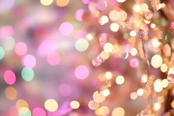 Poster - Vibrant Pink and Purple Bokeh Effect with Glowing Circular Patterns for Festive Decor : Generative AI