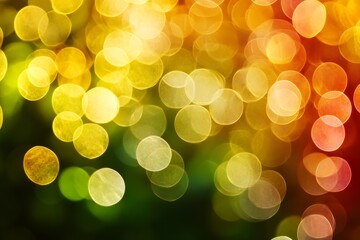 Poster - Vibrant Golden Bokeh Lights Abstract Background with Yellow and Orange Glowing Circles : Generative AI