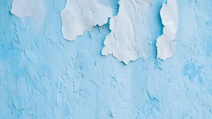 Poster - Chipped Blue Painted Wall Texture for Vintage Retro Interior Design : Generative AI