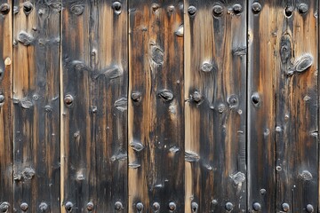 Aufkleber - Weathered rustic wooden planks with natural texture ideal for backgrounds and design themes : Generative AI
