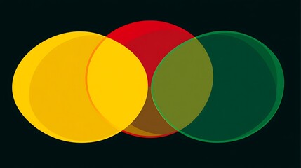 Canvas Print - colorful minimalist illustration of three overlapping circles