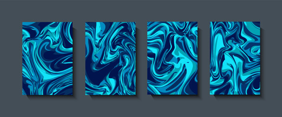 abstract geometric background. liquid dynamic gradient color waves. fluid marble texture set.designs