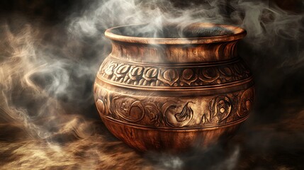 Close-Up Illustration of a Beautiful Decorative Pot