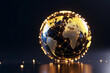 © zamuruev - A glowing digital globe with interconnected lines represents international communication and technological advancement