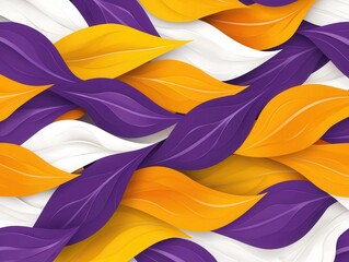 Wall Mural - Abstract Purple, Yellow and White Wavy Background.