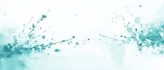 Sticker - Abstract Turquoise Watercolor Background.