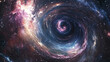 © Kanurism - Galaxy vortex with milky way spiral, conceptual universe and stars