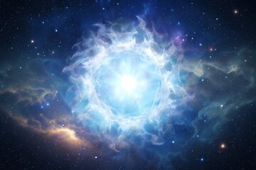 Wall Mural - blue planet in space