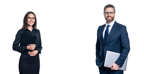 businesspeople together while having a meeting in the office. businesspeople working on business project. collaborating on a new business project. businesspeople isolated on white. copy space