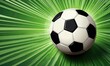 © Resni AI - A soccer ball sits on a green field with radiating lines around it.