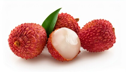 Wall Mural - Fresh lychee fruit on white