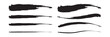 © Gemivector5 - Straight and curved  line vector brush strokes. Black hand drawn stripes, smears. Dirty overlay, watercolor splash, black silhouette and torn paper set. Straight and curved  line vector icon eps10.