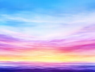 Aufkleber - A calming watercolor evening sky with hues of lavender and soft gold, as the last light of day melts into the horizon, evoking tranquility