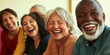 © Andres Mejia - Happy diverse people laughing together: authentic moments of joy and connection